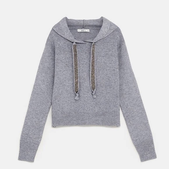 zara knit hoodie